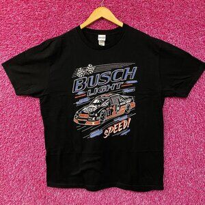 Busch Light Speed Racing Car Graphic Design T-Shirt Large